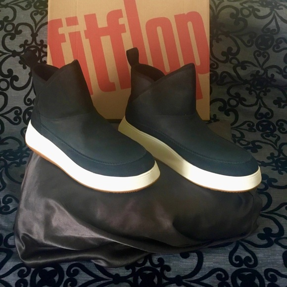 Fitflop Shoes - NWT FitFlop Nubuck-Mix Flatform Bootie Sneakers Size 10